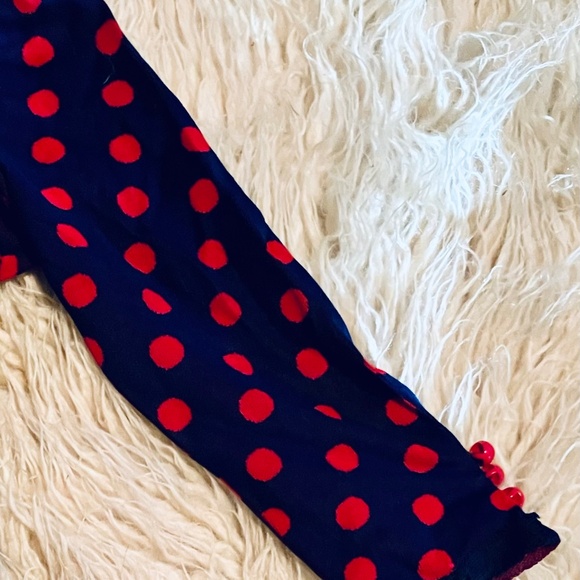 1960s vintage Dollybird-style Navy Long Sleeved Dress with Red Polkadots - Picture 6 of 6